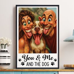 Caricature Your Photo - You & Me And The Dog, Cat - Personalized Photo Poster – view 8