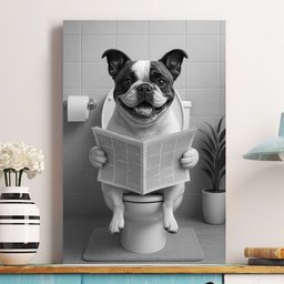 Dog On Toilet - Funny Bathroom - Personalized Photo Poster – view 5