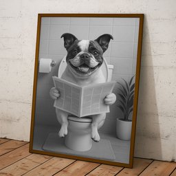 Dog On Toilet - Funny Bathroom - Personalized Photo Poster – view 6
