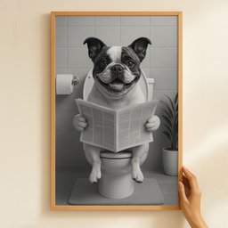 Dog On Toilet - Funny Bathroom - Personalized Photo Poster – view 7