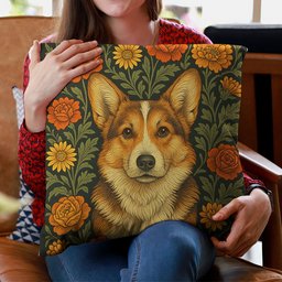William Morris Wall Art Dog Portrait Art Dog Lovers Gift - Personalized Photo Pillow (Insert Included) – view 2