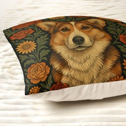 William Morris Wall Art Dog Portrait Art Dog Lovers Gift - Personalized Photo Pillow (Insert Included) – view 4