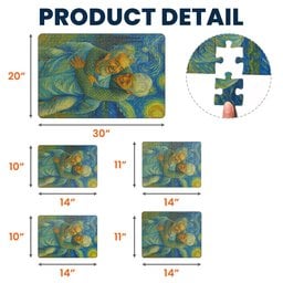 Custom Couple Portrait Van Gogh Art - Personalized Photo Jigsaw Puzzle – view 5