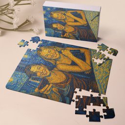 Custom Friend Portrait Van Gogh Art - Personalized Photo Jigsaw Puzzle – view 2