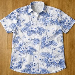 Dog Lovers Toile De Jouy Style Custom Photo - Personalized Hawaiian Shirt – view 2