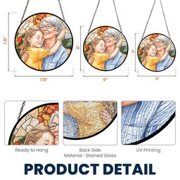 Custom Photo Portrait Mom Grandma Parents Family - Personalized Window Hanging Suncatcher – view 6