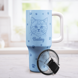 Custom Pet Portrait Line Art New Version For Dog Mom, Cat Mom - Personalized 40oz Tumbler – view 4