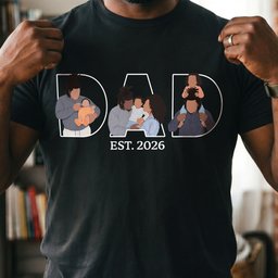 Father's Day Gift Custom Dad Portrait For Father, New Dad - Faceless Art - Personalized Shirt – view 4
