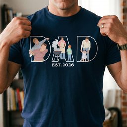 Father's Day Gift Custom Dad Portrait For Father, New Dad - Faceless Art - Personalized Shirt – view 2