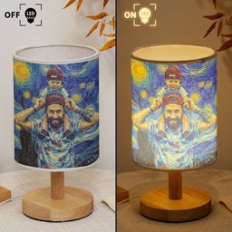 Custom Photo Van Gogh Style Father's Day Gift For New Dad, Husband - Personalized Fabric Lamp – view 5