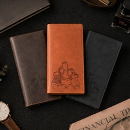 Dad Gifts Custom Photo Line Art Father's Day Gift For Husband, Dad - Personalized Wallet – view 5