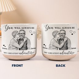 My Greatest Adventure Couple Photo Sketch Line Art Anniversary Gift For Him, Her - Personalized Mug – view 8