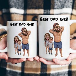 Caricature Funny Mug For Dad, Family - Custom Cartoon Drawing From Photo - Personalized Mug – view 5