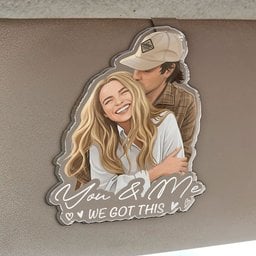 Custom Faceless Portrait Car Ornament, Anniversary Gifts For Him, Her - Personalized Car Visor Clip – view 4