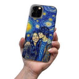 Custom Couple Photo Van Gogh Art Matching Phone Case Anniversary Gifts - Personalized Phone Case – view 6