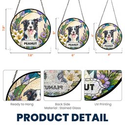 Custom Pet Portrait Stained Glass Style Art Dog Owners Gifts Pet Loss Gifts - Personalized Window Hanging Suncatcher – view 7