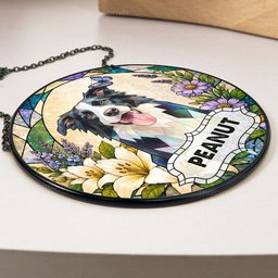 Custom Pet Portrait Stained Glass Style Art Dog Owners Gifts Pet Loss Gifts - Personalized Window Hanging Suncatcher – view 5