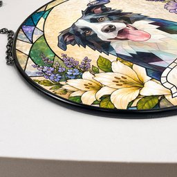 Custom Pet Portrait Stained Glass Style Art Dog Owners Gifts Pet Loss Gifts - Personalized Window Hanging Suncatcher – view 6