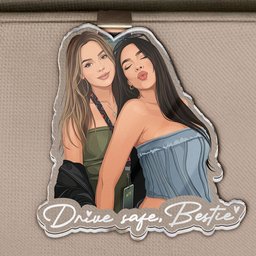 Turn Your Photo Into Art - Besties Forever, Friendship Thank You Gift - Personalized Car Visor Clip – view 2