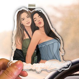 Turn Your Photo Into Art - Besties Forever, Friendship Thank You Gift - Personalized Car Visor Clip – view 5
