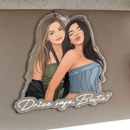 Turn Your Photo Into Art - Besties Forever, Friendship Thank You Gift - Personalized Car Visor Clip – view 4