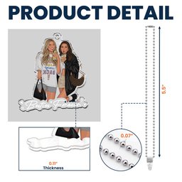 Turn Your Photo Into Art - Besties Forever, Friendship Thank You Gift - Personalized Rear View Mirror Accessory – view 6