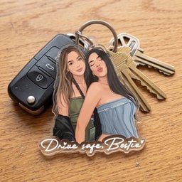 Turn Your Photo Into Art - Besties Forever, Friendship Thank You Gift - Personalized Keychain – view 4