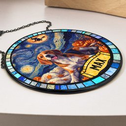 Custom Pet Portrait Halloween Van Gogh Art - Personalized Window Hanging Suncatcher – view 5