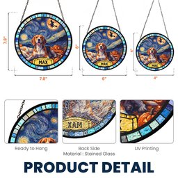 Custom Pet Portrait Halloween Van Gogh Art - Personalized Window Hanging Suncatcher – view 7