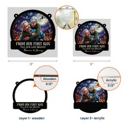 Custom Couple Photo Halloween Van Gogh Art - Personalized Window Hanging Suncatcher – view 6