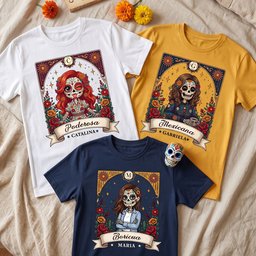 Custom Portrait Day Of The Dead Funny Mexican Mom Wife Gift For Her - Personalized Shirt