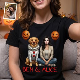 Custom Pet Photo Creepy Clown - Personalized Shirt – view 2