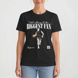 I Will Always Be Your Biggest Fan, Custom Photo, Watercolor Style - Personalized Shirt – view 2