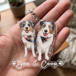 Custom Pet Portrait - Turn Photo Into Art, Gifts For Dog Lovers, Cat Lovers - Personalized Keychain – view 5