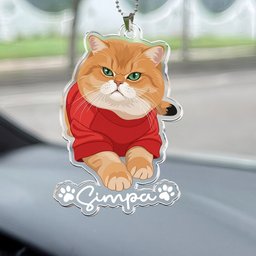 Custom Pet Portrait - Turn Photo Into Art, Gifts For Dog Lovers, Cat Lovers - Personalized Rear View Mirror Accessory – view 