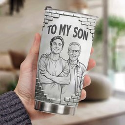 Custom Photo Sketch Line Art Gift For Son Daughter Grandson - Personalized Tumbler – view 4