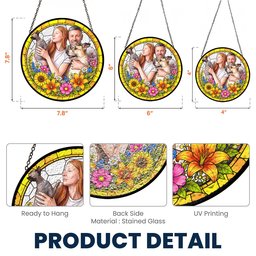 Custom Photo Family Gifts Anniversary Gifts For Her, Wife, Mom - Personalized Window Hanging Suncatcher – view 7
