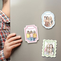 Custom Photo Watercolor Besties Forever, Friendship Thank You Gift - Personalized Magnet – view 2