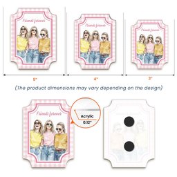Custom Photo Watercolor Besties Forever, Friendship Thank You Gift - Personalized Magnet – view 5
