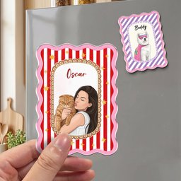 Custom Pretty Pet Portrait - Gifts For Dog Lovers, Cat Lovers - Personalized Magnet – view 5