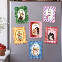 Custom Pretty Pet Portrait - Gifts For Dog Lovers, Cat Lovers - Personalized Magnet