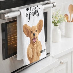 Turn Pet Photo Into Art - Bath Bar Dining Room Decor Cute Dog, Cat Lovers - Personalized Kitchen Towel – view 5