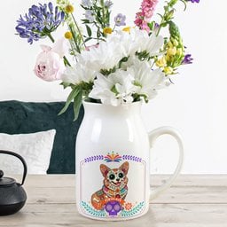 Custom Pet Portrait Day Of The Dead Mexican Hispanic Ofrenda Decor - Personalized Vase – view 5