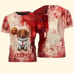 Custom Photo Scary Halloween Clown Gift For Pet Lover - Personalized Shirt – view 2