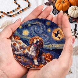 Custom Pet Dog Cat Portrait Halloween Van Gogh Style - Personalized Jewelry Dish – view 4
