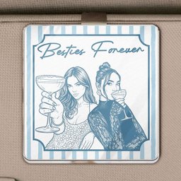 Turn Your Photo Into Art - Friendship Thank You Gift For Besties, Sisters - Personalized Car Visor Clip – view 2