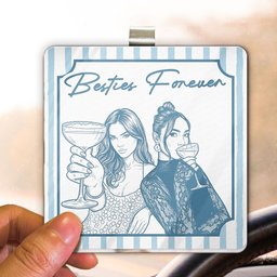 Turn Your Photo Into Art - Friendship Thank You Gift For Besties, Sisters - Personalized Car Visor Clip – view 5