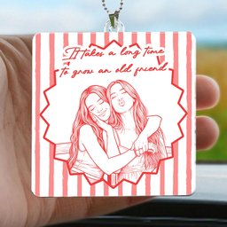 Turn Your Photo Into Art - Friendship Thank You Gift For Besties, Sisters - Personalized Rear View Mirror Accessory – view 5