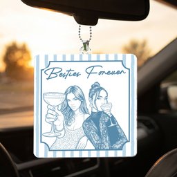 Turn Your Photo Into Art - Friendship Thank You Gift For Besties, Sisters - Personalized Rear View Mirror Accessory – view 2
