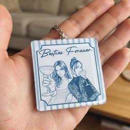Turn Your Photo Into Art - Friendship Thank You Gift For Besties, Sisters - Personalized Keychain – view 4
